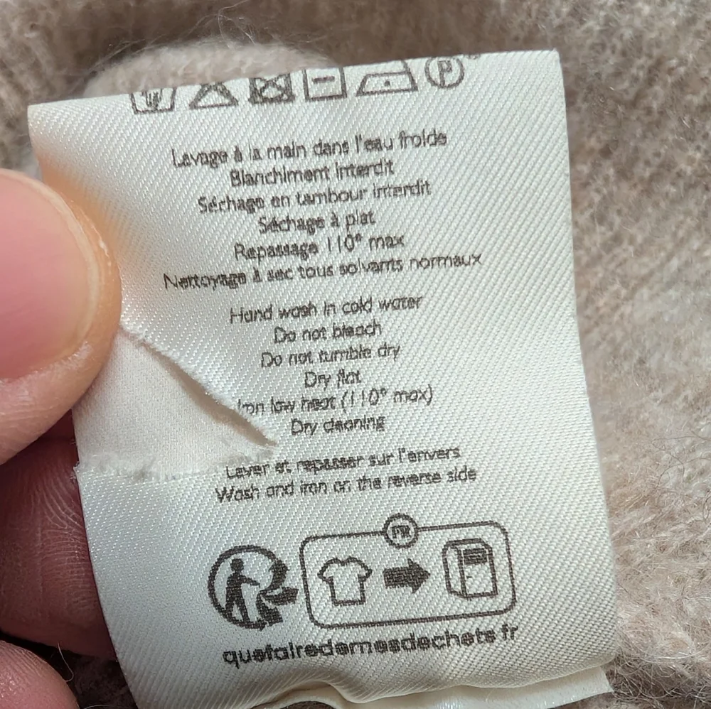 La Mailee Sezane Paris Knit Mohair Alpaca V-Neck Cardigan (Women's Medium) - Picture 8 of 9